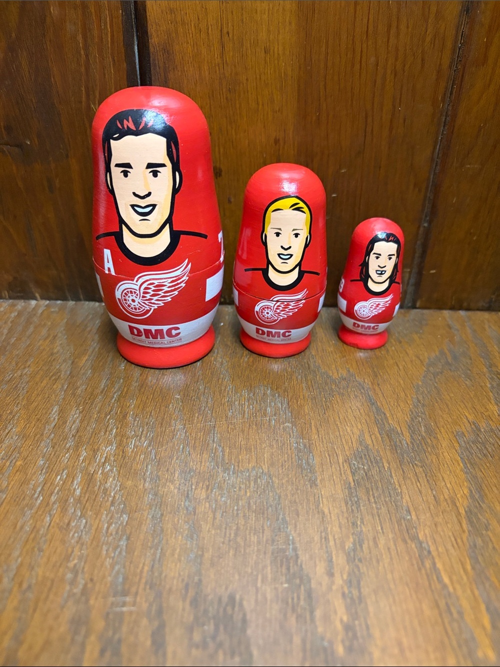 Detroit Red Wings Themed Nesting Dolls Set